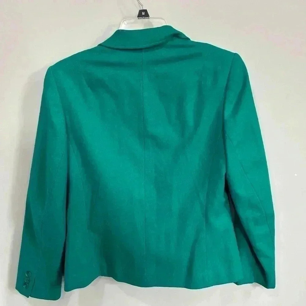 Pendleton Blazer, VTG, 100% Virgin Wool shoulder pads, Green Womens Sz 8 - Picture 2 of 9